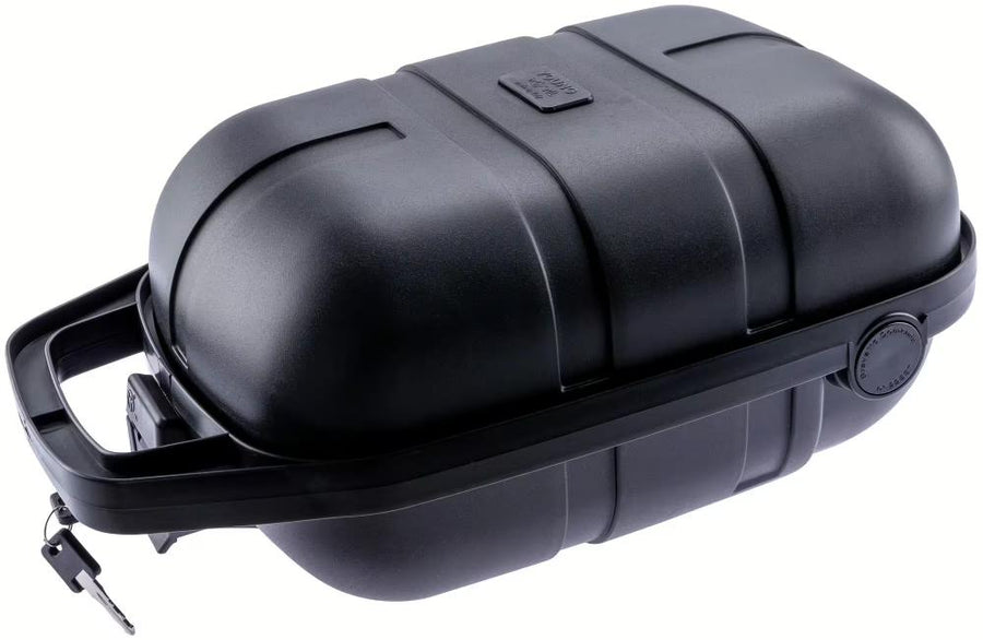 Pletscher Gepäckträgerbox 15 L - abschließbare Fahrradbox mit 3-Punkt-Adapter, robustes Kunststoffgehäuse, 43×19×24 cm, bis 30 kg belastbar, schwarz, 1,383 kg