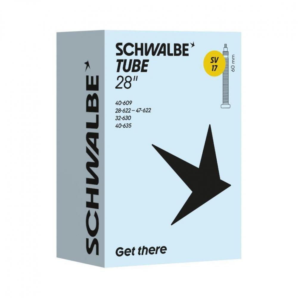 Schwalbe SV17 Fahrradschlauch 28 Zoll 28/47-622/635 mit 60mm Sclaverand-Ventil für Tour- und Trekkingräder.