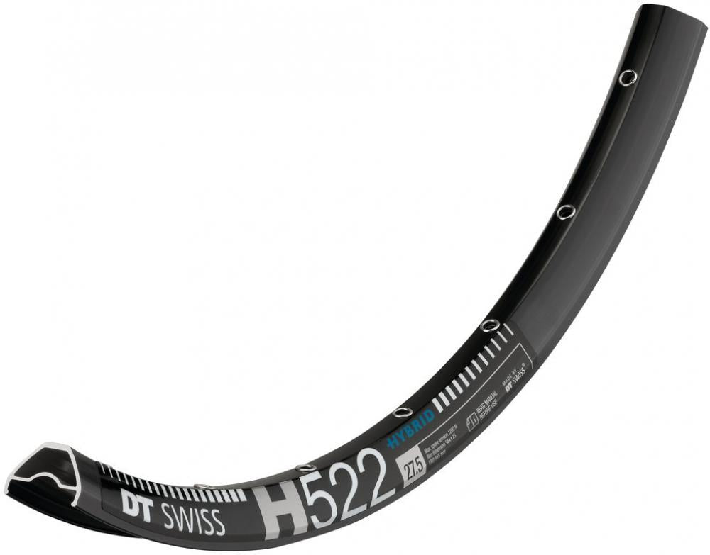DT Swiss Felge HYBRID H 522 27,5"/25 32 Loch Schwarz - robuste E-MTB-Felge für anspruchsvolle Trails