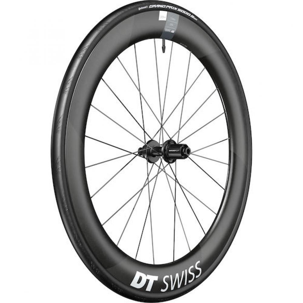 DT Swiss Laufrad ARC 1400 Dicut Disc 622 x 62 mm Schwarz - aerodynamisches Carbon-Vorderrad WTS