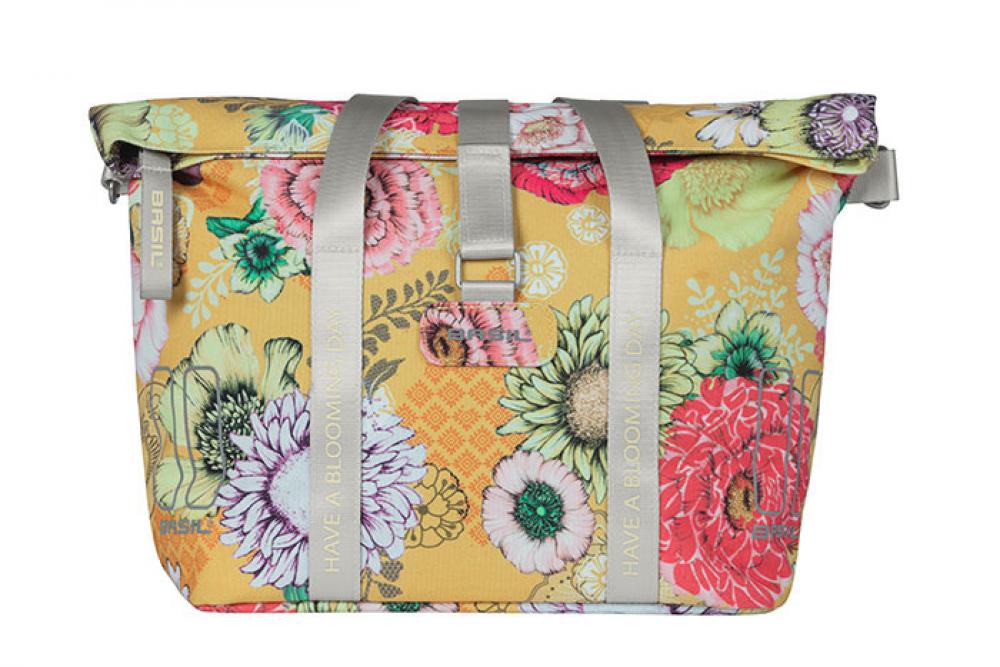 Basil Bloom Field Schultertasche Honey Yellow - 11L Fahrradtasche mit KF-HOOK System 29x15x26cm - CityTasche