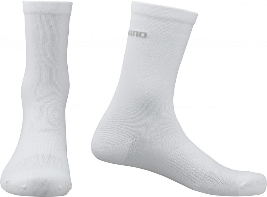 SHIMANO PERFORMANCE SOCKS WHITE Größe L WHITE - atmungsaktive Radsocken mit Top-Komfort