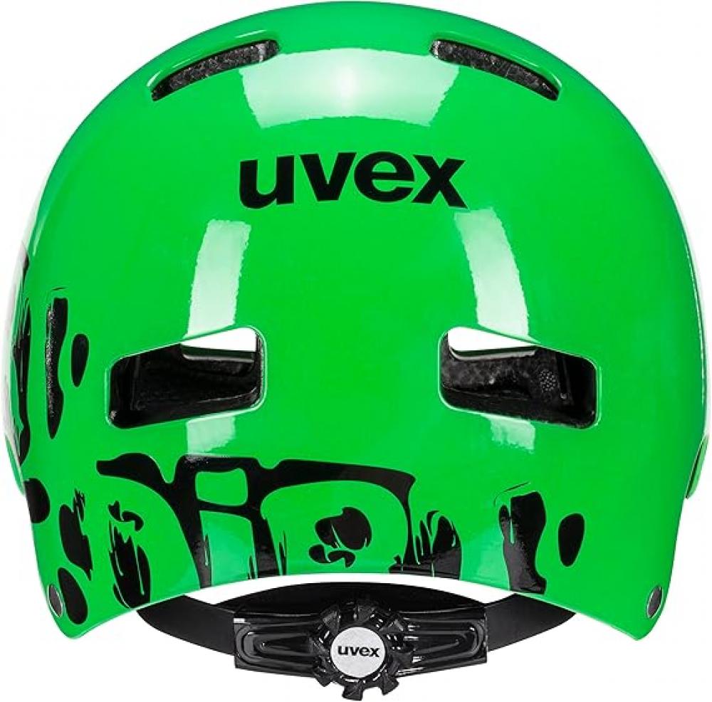 Grüner Uvex Kid 3 Dirtbike-Fahrradhelm (51-55 cm), robuster Hartschalenhelm mit optimaler Belüftung und IAS-Anpassung.