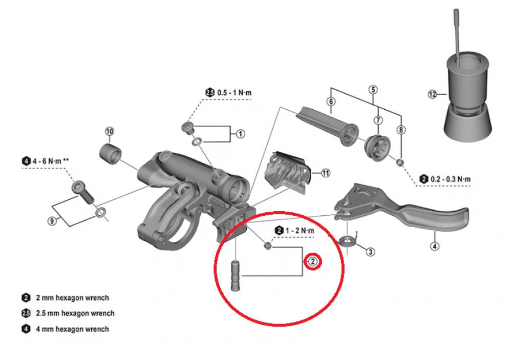 SHIMANO Hebelachse für BL-M8200, m.Befestigungsschraube general - 8200,