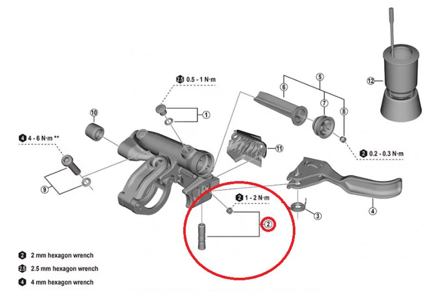 SHIMANO Hebelachse für BL-M8200, m.Befestigungsschraube general - 8200,
