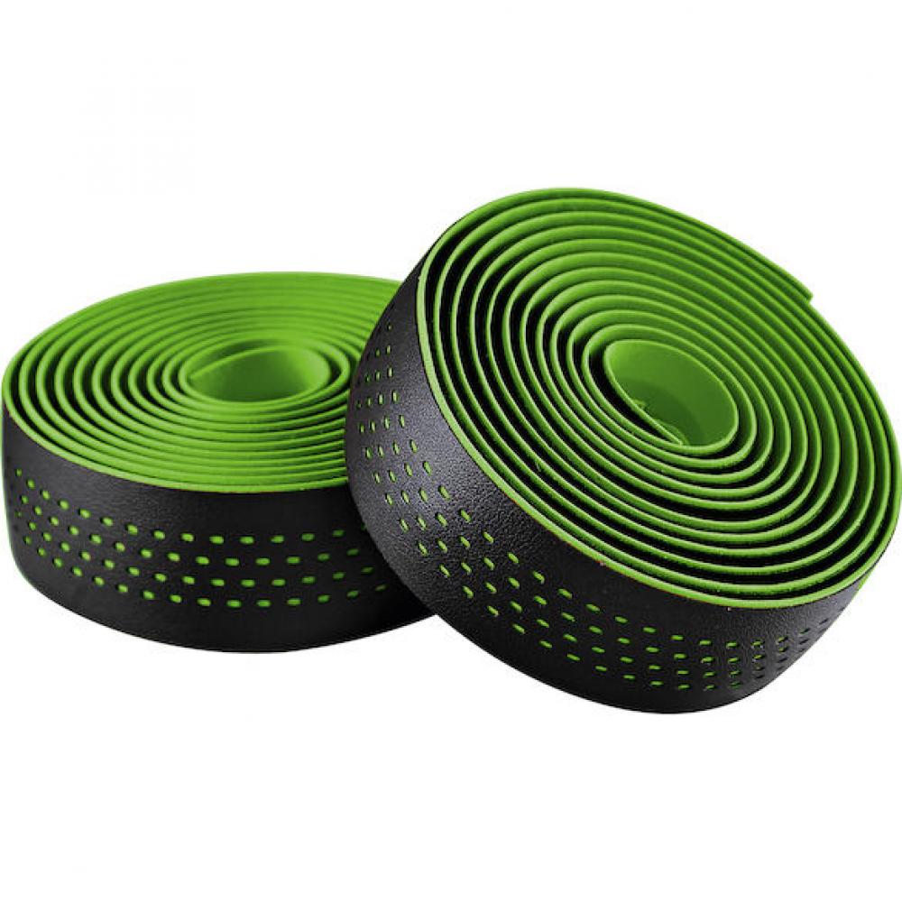 Lenkerband Soft, Mikrofaser, Vibrationsdämpfend, Schwarz-grün, Inkl. Endstopfen, 2100 mm Länge, 30 mm Breite