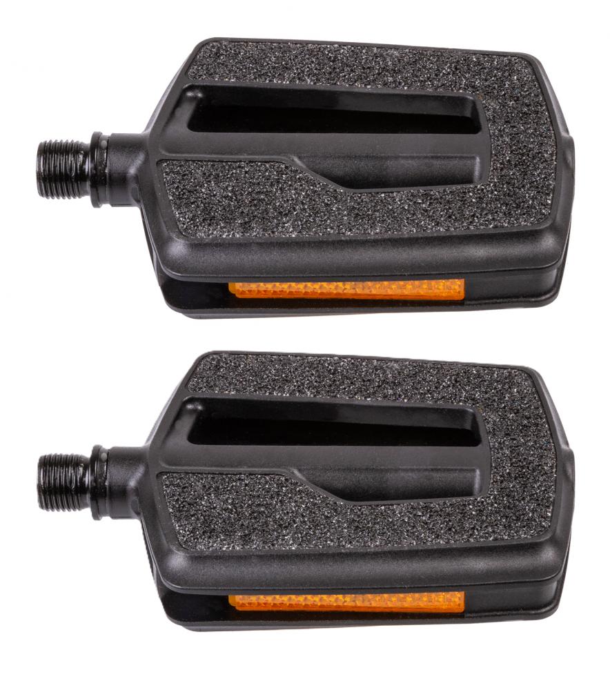 Pedal Vp-831p Schwarz - Rutschfestes Plattformpedal Aus Kunststoff Mit Sandpapier-grip, 111x87x20 Mm