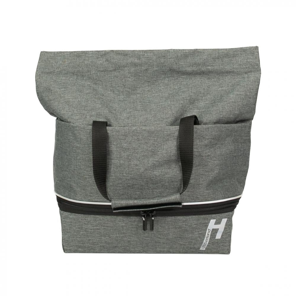 Haberland Gepäckträgeraufsatztasche Lena grau - flexible UniKlip 2 Transportlösung