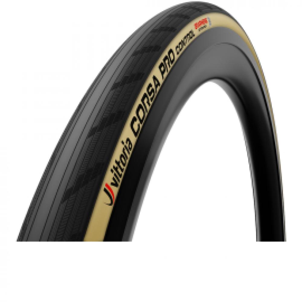 Vittoria Corsa Pro 28x1,0 Zoll (26-622) fold TLR 26 tan-black - Tubeless-Ready Rennradreifen mit Top-Grip