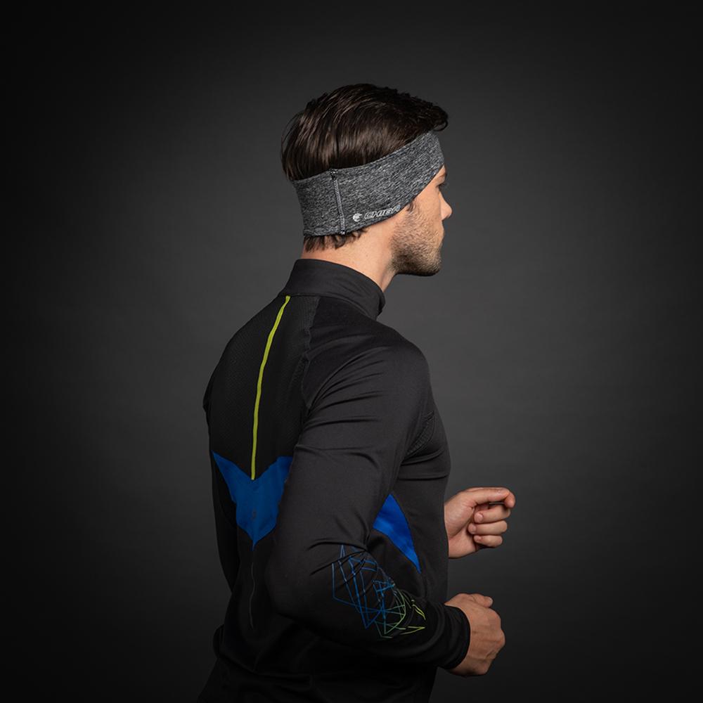 CHIBA Stirnband Pro Man - S/M, hellgrau, Thermostretch, reflektierend