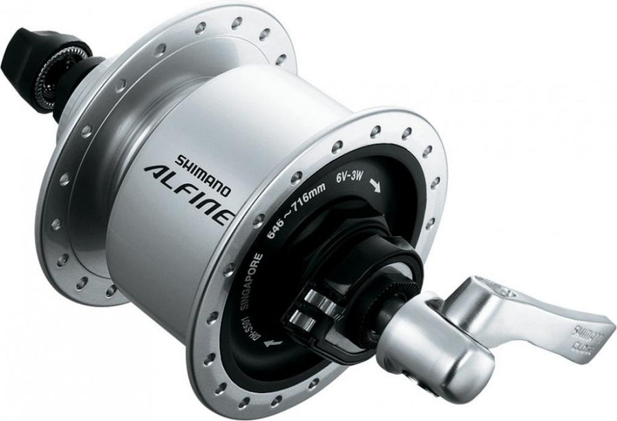 SHIMANO Nabendynamo ALFINE DH-S501 Nabendynamo - 6 Volt 3 Watt 36 Loch, Silber Center-Lock