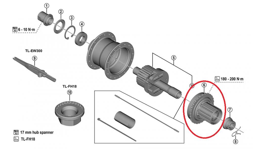 SHIMANO Freilaufkörper FH-U6060 Freilaufkörper - Ersatzteil für Shimano Hinterradnaben