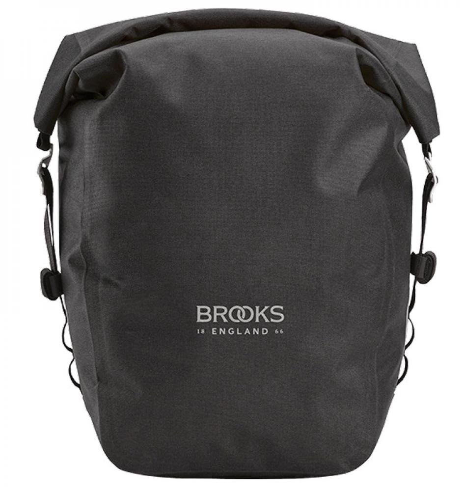 BROOKS Scape Pannier Small Black - wasserdichte Fahrradtasche 10-13 Liter aus 600D Polyester mit Hypalon-Details - 760 g leicht, 260x150x300-400 mm