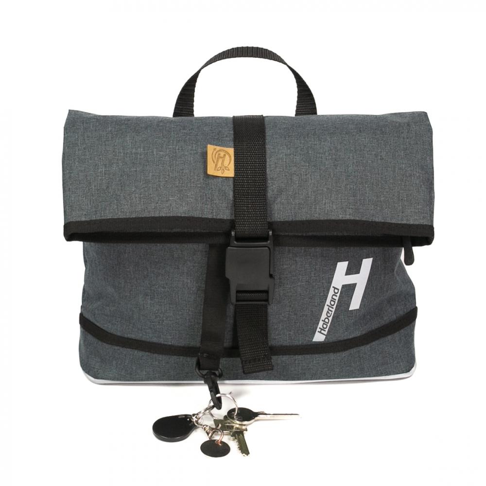 Haberland Lenkertasche Mel eMotion 4 nature anthrazit/reflex - nachhaltige Lenkertasche mit KLICKfix