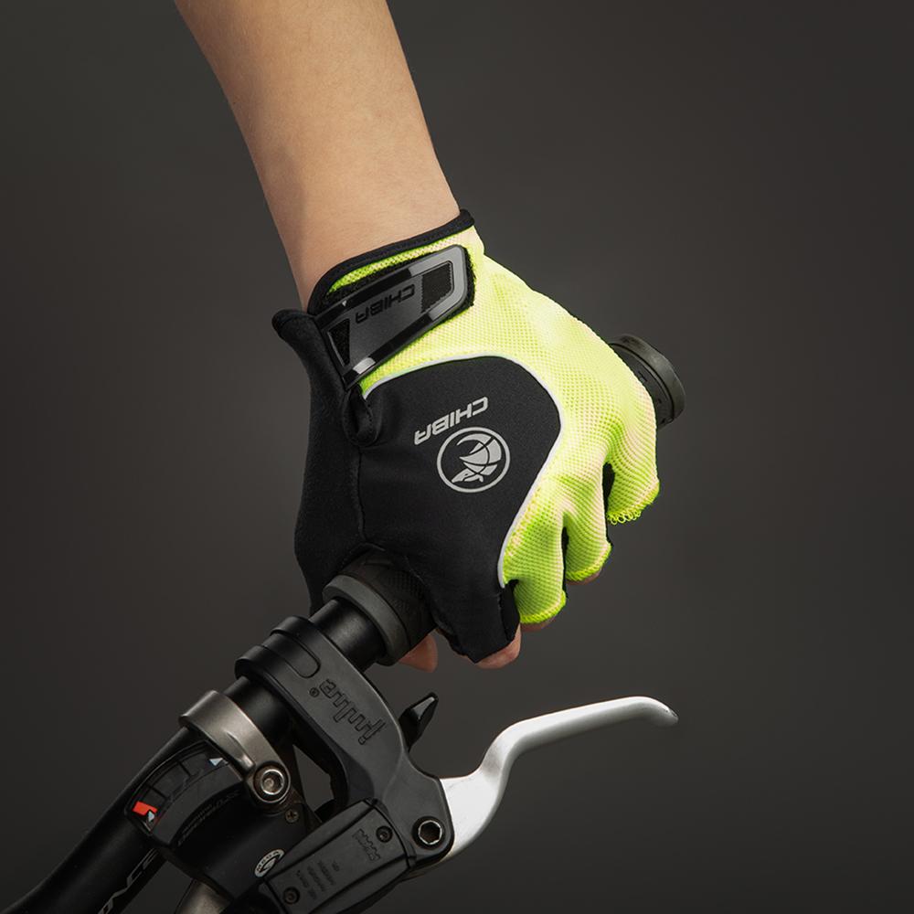 CHIBA Cool Air - Radhandschuhe neongelb, Gelpolster, atmungsaktiv, Größe M