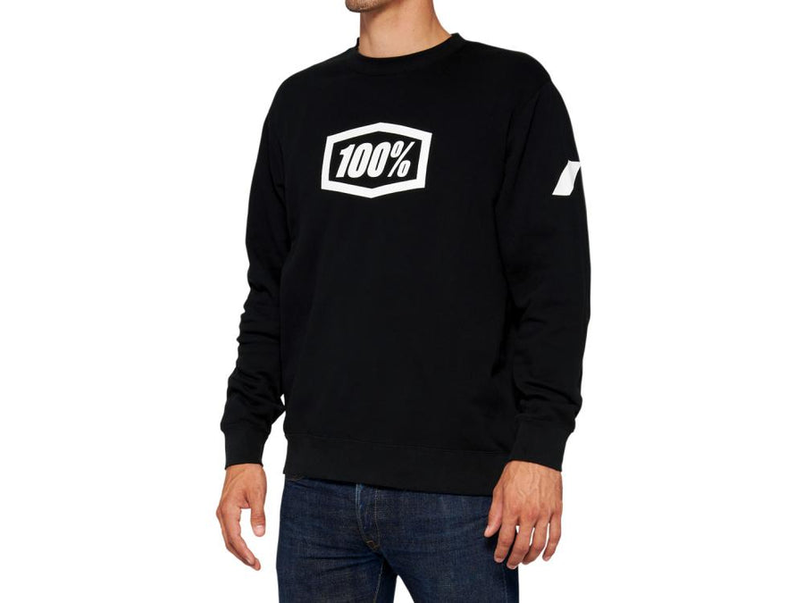 100% Icon Pullover Crewneck Sweatshirt S black - komfortabler Logo-Sweater