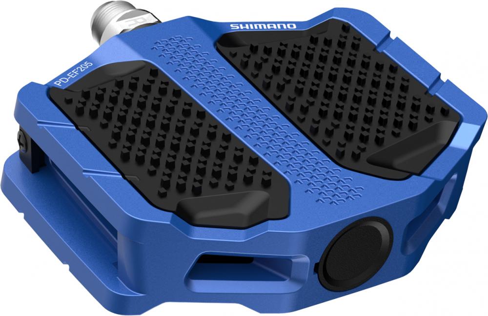 SHIMANO Pedal PD-EF205 Blau Flat - Robustes Plattformpedal für urbane und Freizeitfahrer