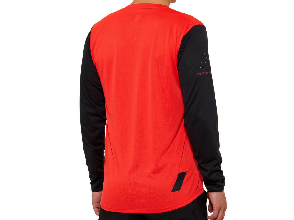 100% Ridecamp Long Sleeve Jersey L Red/Black - atmungsaktives MTB-Trikot für lange Trail-Tage