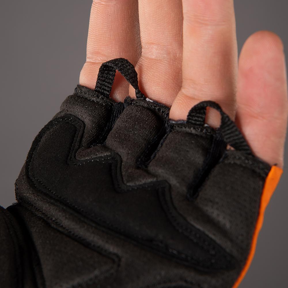 CHIBA Gel Comfort - Radhandschuhe XS schwarz/orange mit Poron-Gelpolsterung