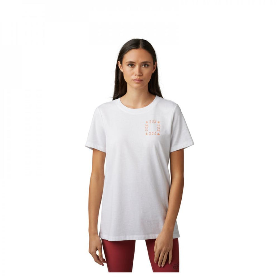 FOX Hinkley Damen T-Shirt Größe L - Weiß, Relaxed Fit