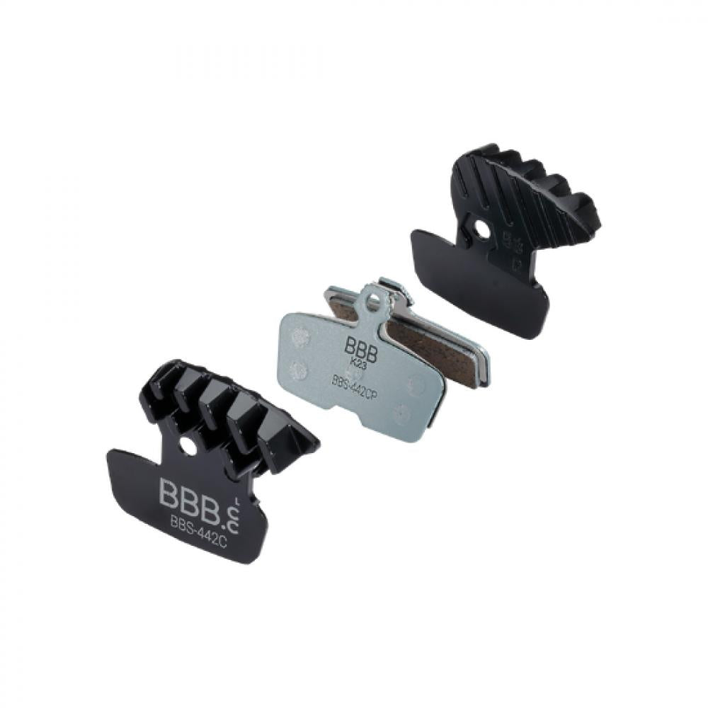 BBB Cycling DiscStop Coolfin Bremsbeläge für Avid Code R - Schwarz/Stahlblau - starke Kühlleistung