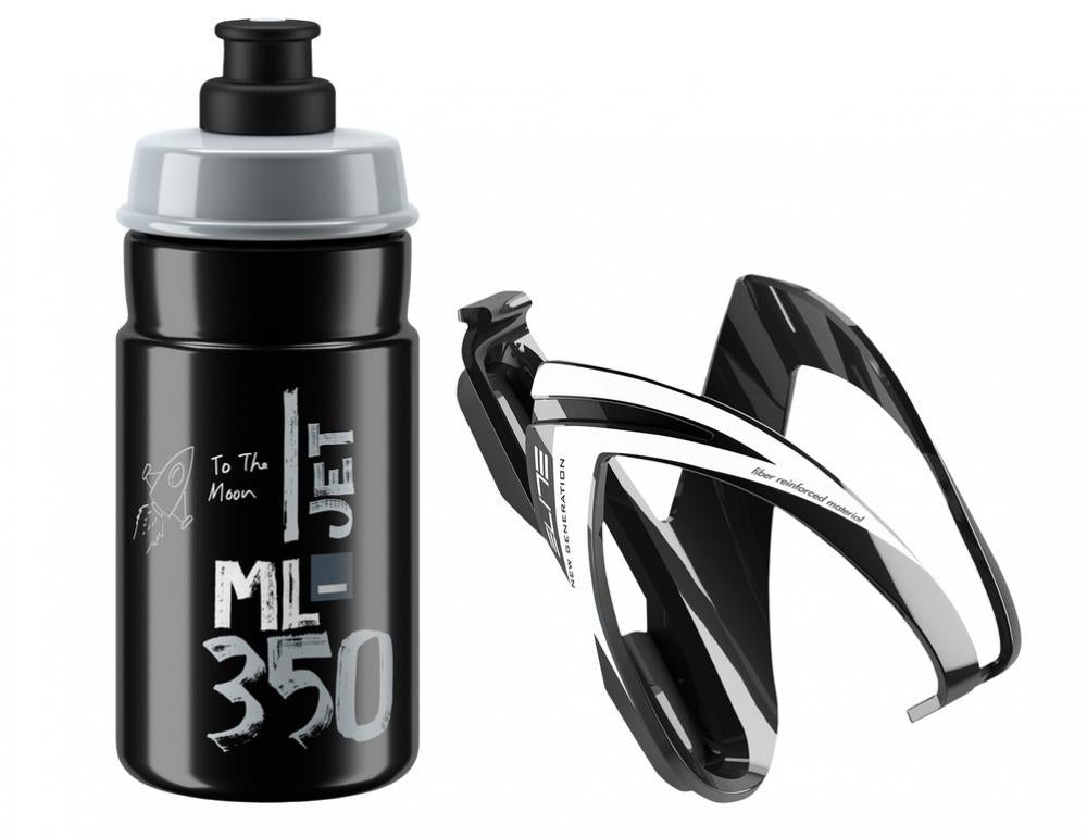 Kit Trinkflasche Jet 350 Ml + Ceo Halter Für Kinderrahmen - Leichtes - Flaschenhalter - Bedienfreundliches Racing-design Bpa-frei Push-pull Verschluss - Flasche Mit Halter