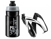 ELITE Kit Trinkflasche JET 350 ml + CEO Halter für Kinderrahmen - leichtes - Flaschenhalter - bedienfreundliches Racing-Design BPA-frei Push-Pull Verschluss - Flasche mit Halter