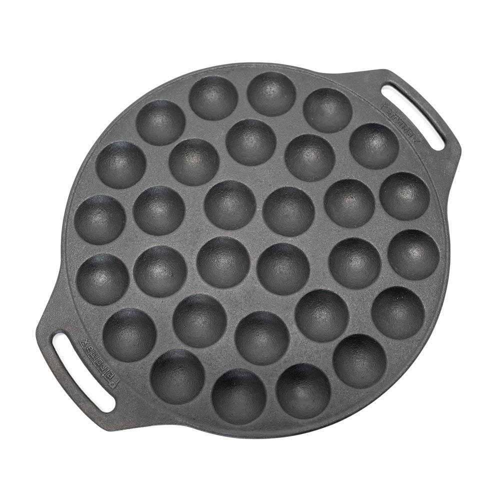 Petromax Poffertjespfanne Gusseisen Ø30cm für 30 Mini-Pfannkuchen, optimale Wärmeverteilung, geeignet für Feuer, Ofen und Herd