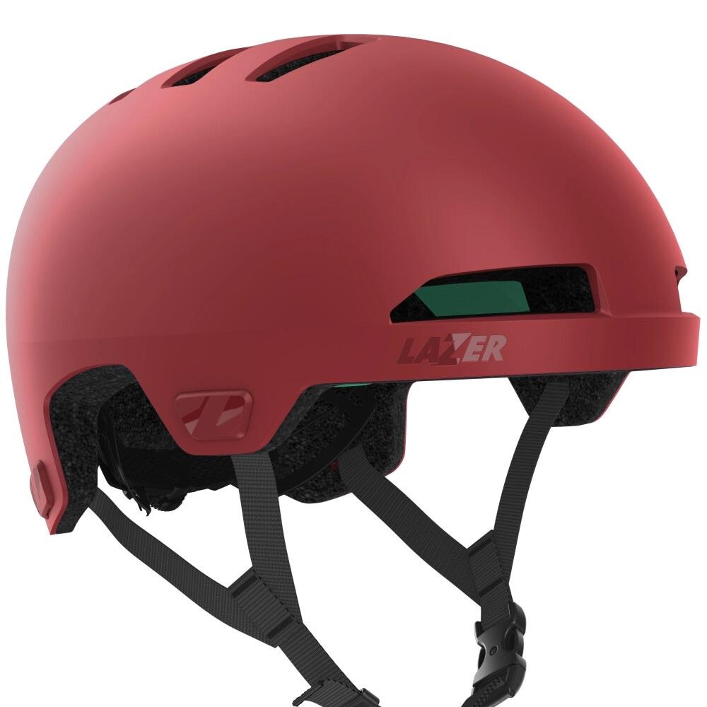 LAZER Helm Maze Jr KinetiCore Kids Matte Ruby Red Unisize, ein sicherer Kinderhelm mit EcoLoc.