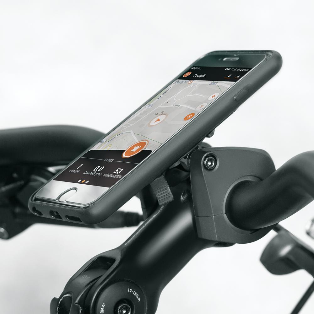 SKS Germany COMPIT Smartphone-Halterung für Fahrräder und E-Bikes, winkelverstellbar, kompatibel mit Bosch Intuvia/Nyon, für Lenkerdurchmesser 22,235 mm