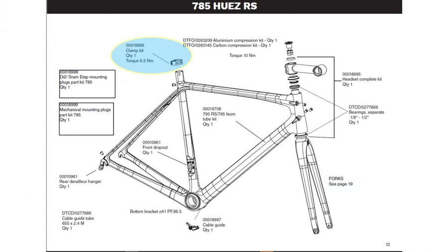 Look Seat Clamp Kit Carbon 785 - Sattelstützenklemme für Look 785 Huez RS Carbonrahmen, Original Ersatzteil, leichte Montage, optimale Klemmkraft