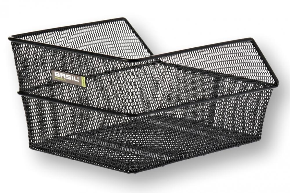 BASIL Schultaschenkorb Cento S schwarz - engmaschiger Fahrradkorb 36x26x18 cm aus Stahl