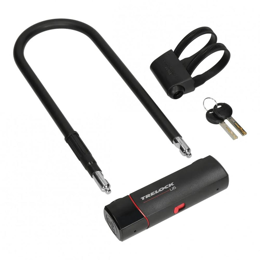 Trelock Bügelschloss U6 L 108×300 mm - schwarz, Bügeldurchmesser 16 mm, mit Halter ZB 401, Sicherheitsstufe 6, gehärteter Stahl, hoher Diebstahlschutz
