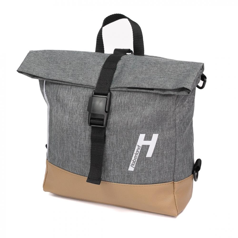 Haberland Lenker-Bike-Rucksack Keep Rollin' grau - flexible Rucksack-Lenkertasche mit KLICKfix