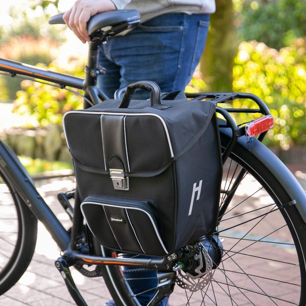 Haberland Einzeltasche 16l Safe schwarz - sichere, formstabile Gepäckträgertasche