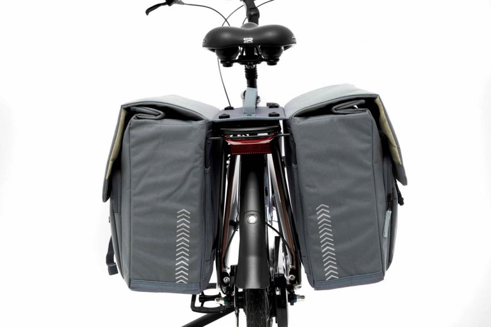 New Looxs Doppelpacktasche Tulum MIK Grey Green Grey - alltagstaugliche Fahrrad-Doppeltasche