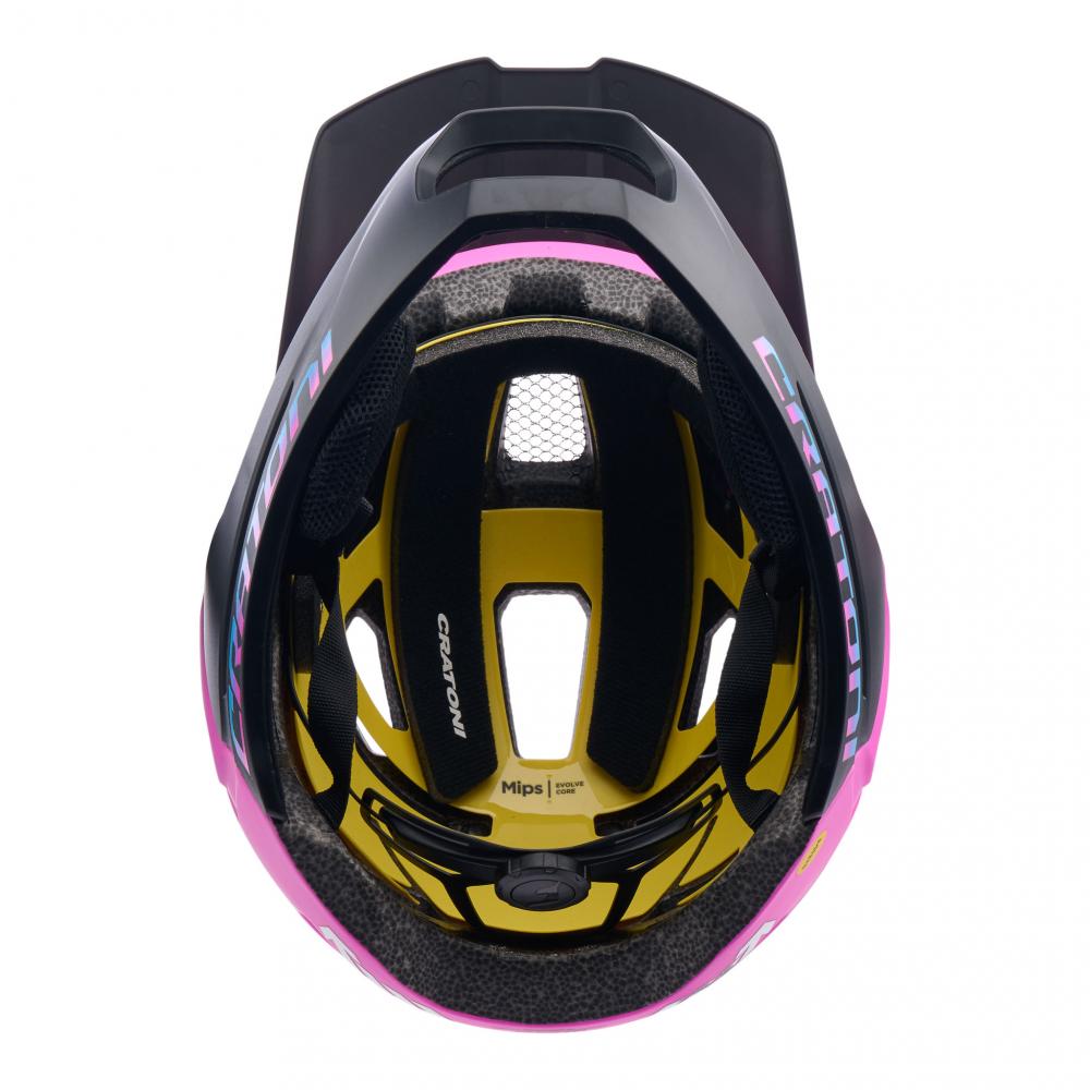 Cratoni MadCat MIPS Kinder-Fullface-Helm - pink-schwarz matt