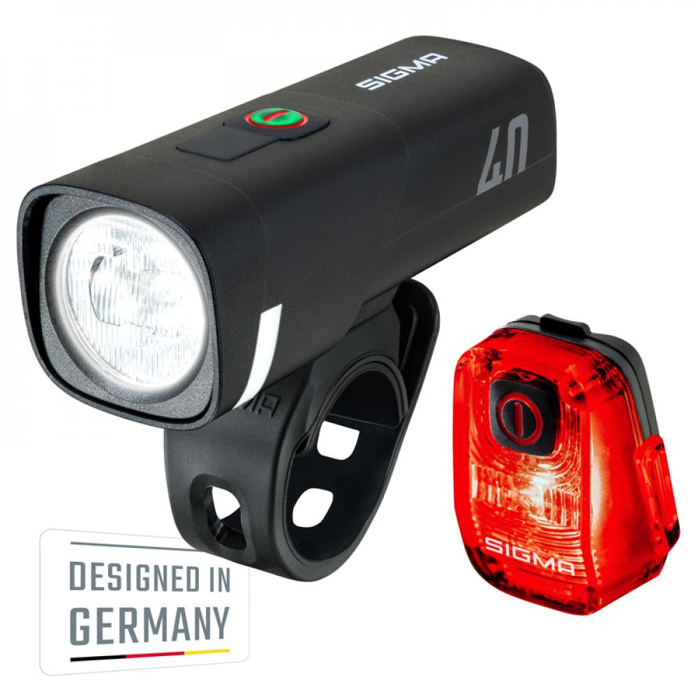 Sigma Licht AURA 40 & HIRO 10 USB-C Akku-Beleuchtungsset, 40 Lux - Sicherheit für Schulwege