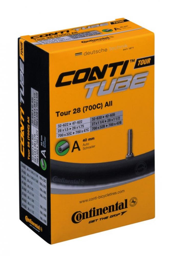 Continental Conti Tube Tour 28 Fahrradschlauch AV 40mm Verpackung für RideTour 28x1.40 Reifen.
