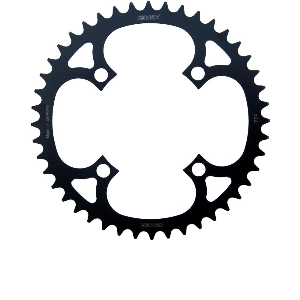 Schwarzes Connex E-Bike Kettenblatt 44 Zähne 104mm Lochkreis für Bosch, Shimano, Yamaha und Brose.
