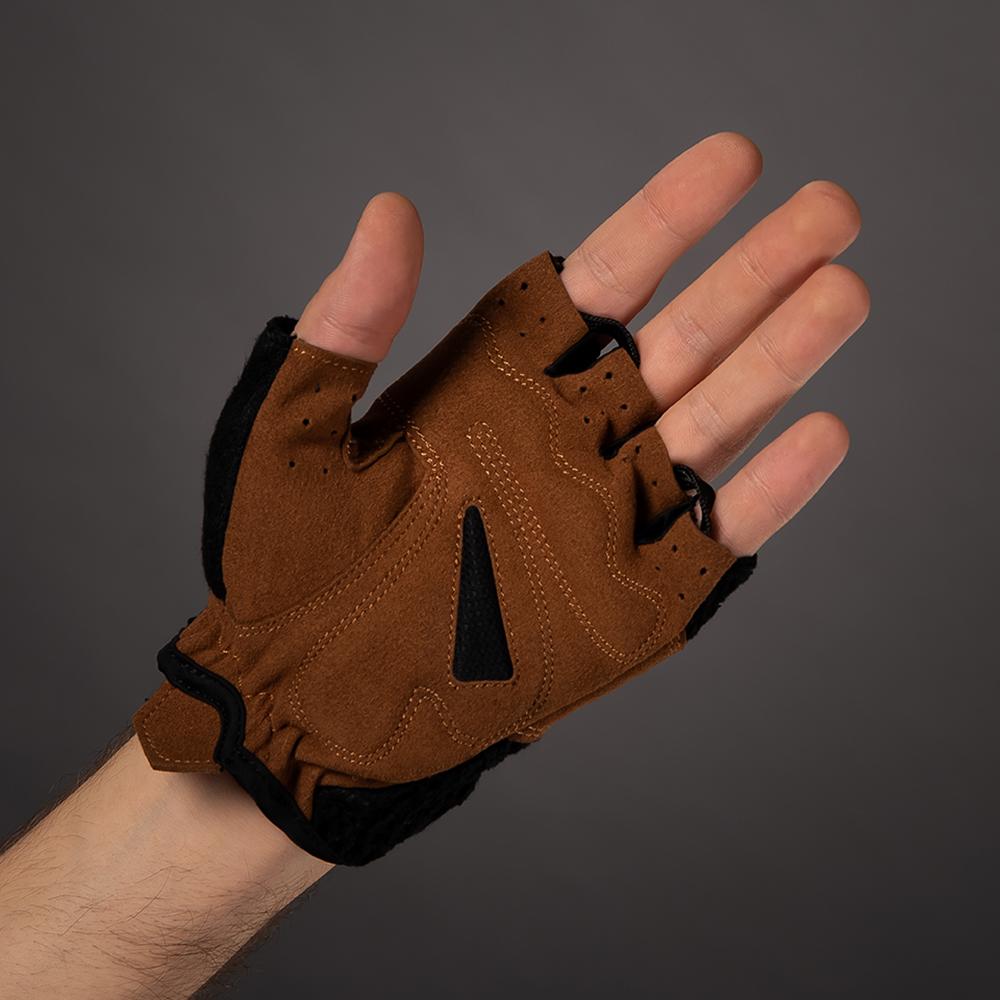 Retro - Radhandschuhe Kurzfinger Schwarz/braun, Größe M, Atmungsaktiv
