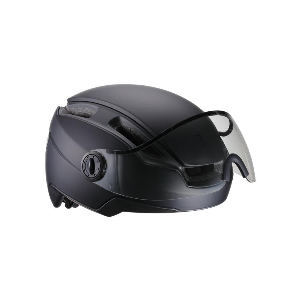 BBB Cycling Helme Indra Faceshield Transparent L matt schwarz - sicherer E-Bike-Urbanhelm