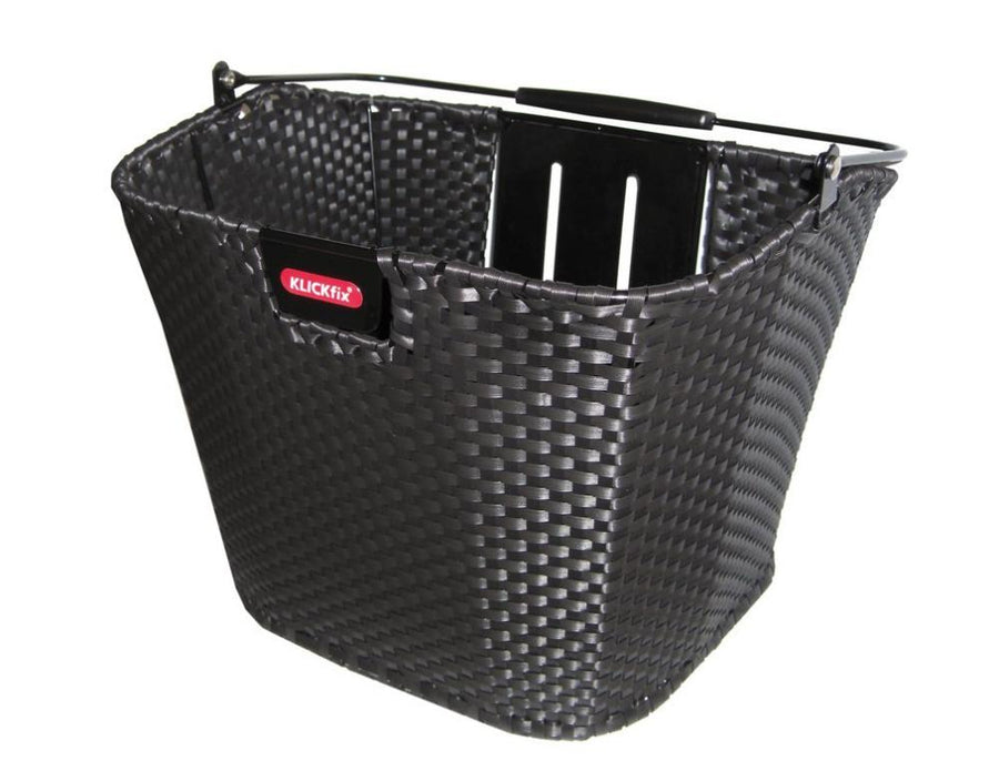 KLICKfix Structura Fahrradkorb schwarz Lenkerkorb 27x25x34 cm, abnehmbar, stabile Korbstruktur
