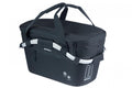 Schwarzer isolierter Basil Classic Carry All ISO MIK Hinterradkorb mit 18 Litern Volumen.