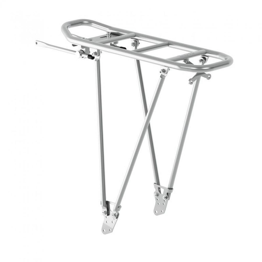 Silberner Racktime Foldit Adjustable 2.0 Gepäckträger für 24-29" Fahrräder, Snapit 2.0 kompatibel, 25kg Traglast.