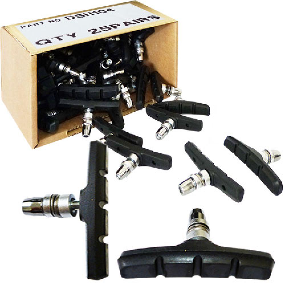 Bremsschuhe Sh104 V-brake L70mm 25 Paar Symm Für Aluminiumfelgen Schwarz
