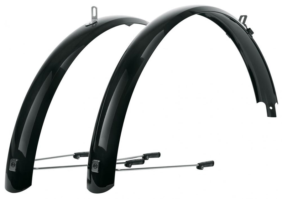 SKS Bluemels Basic Fahrrad-Schutzblech-Set, 24 60mm, schwarz glänzend, robustes Kunststoff-Design.