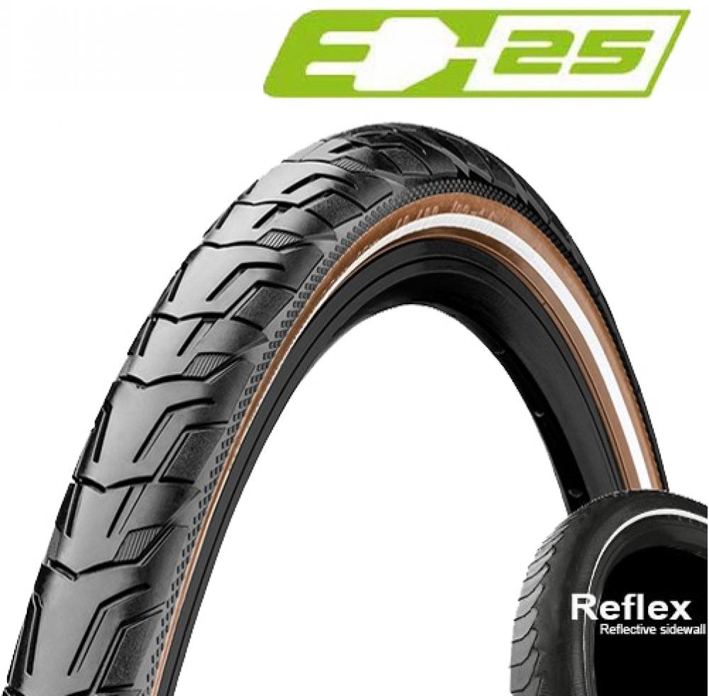 Continental Reifen Ride City 28x1.40\" 37-622 schwarz/braun Reflex E-25 Draht