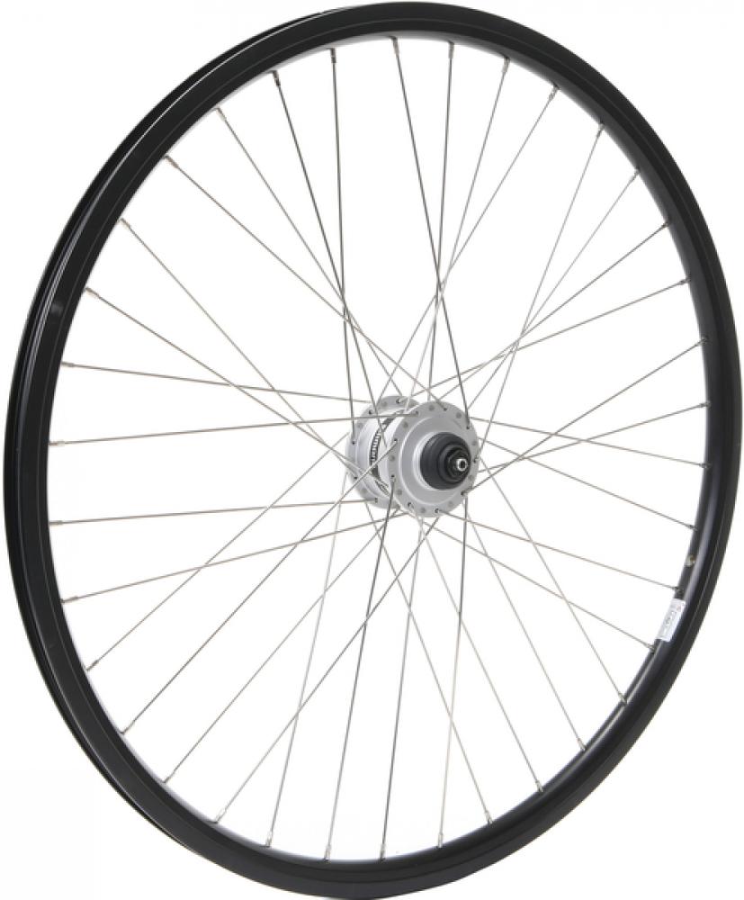 CONTEC Vorderrad "Andra 10 + Shimano DH-3D37"nFelge: RYDE Hohlkammer "Andra 10", 28"/29", 19-622, Höhe: 25 mm, 36 Loch, AV/DV Ventil, für Scheibenbremse, intern gepunzt, schwarz (0.349.469/7)nNabe: SHIMANO Nabendynamo "DH-3D37", 36 Loch, 6 V / 3 W, Hohlac