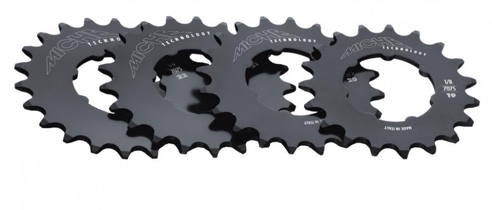 Miche Single Speed Ritzel 1/8", 21 Zähne, schwarz, aus 7075 Aluminium, Made in Italy.